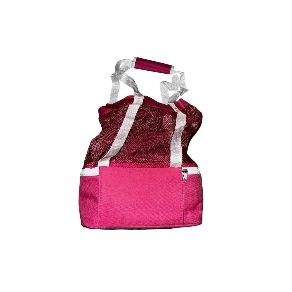 T-Mobile Tuesdays Pink White Mesh Beach Tote Insulated Lunchbox Bag Collapsible